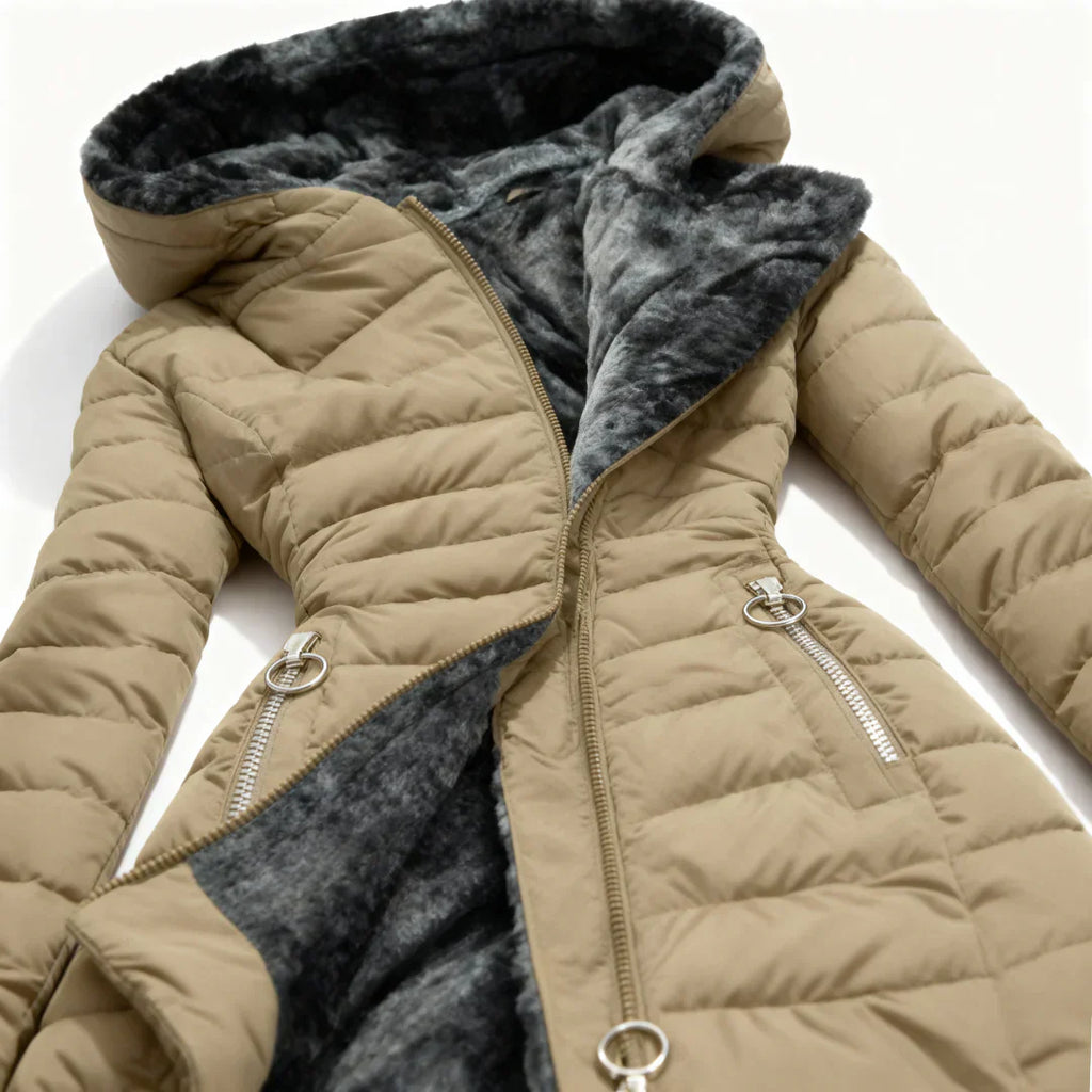 Marian | Slim-Fit Winter Coat with Fur Hood