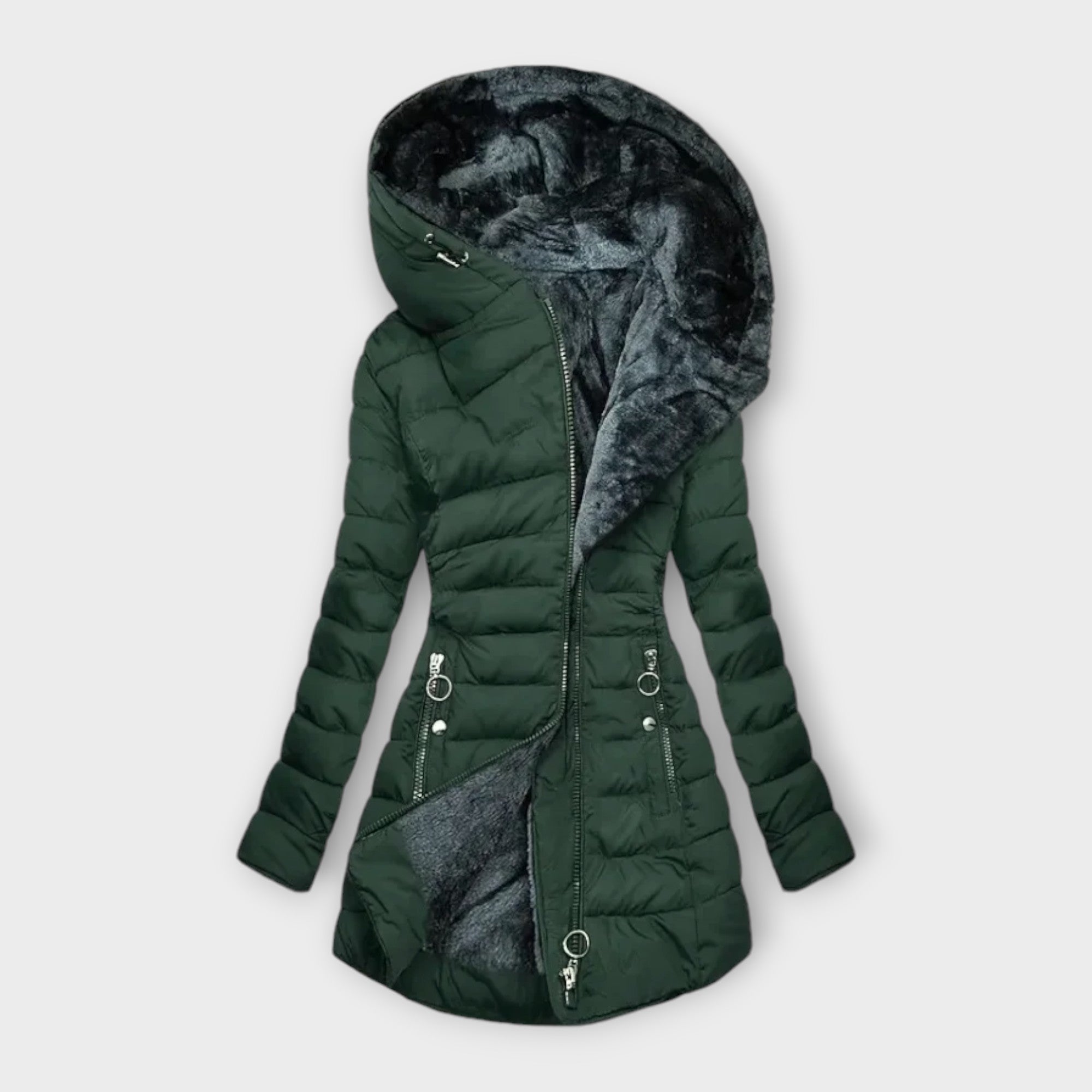 Marian | Slim-Fit Winter Coat with Fur Hood