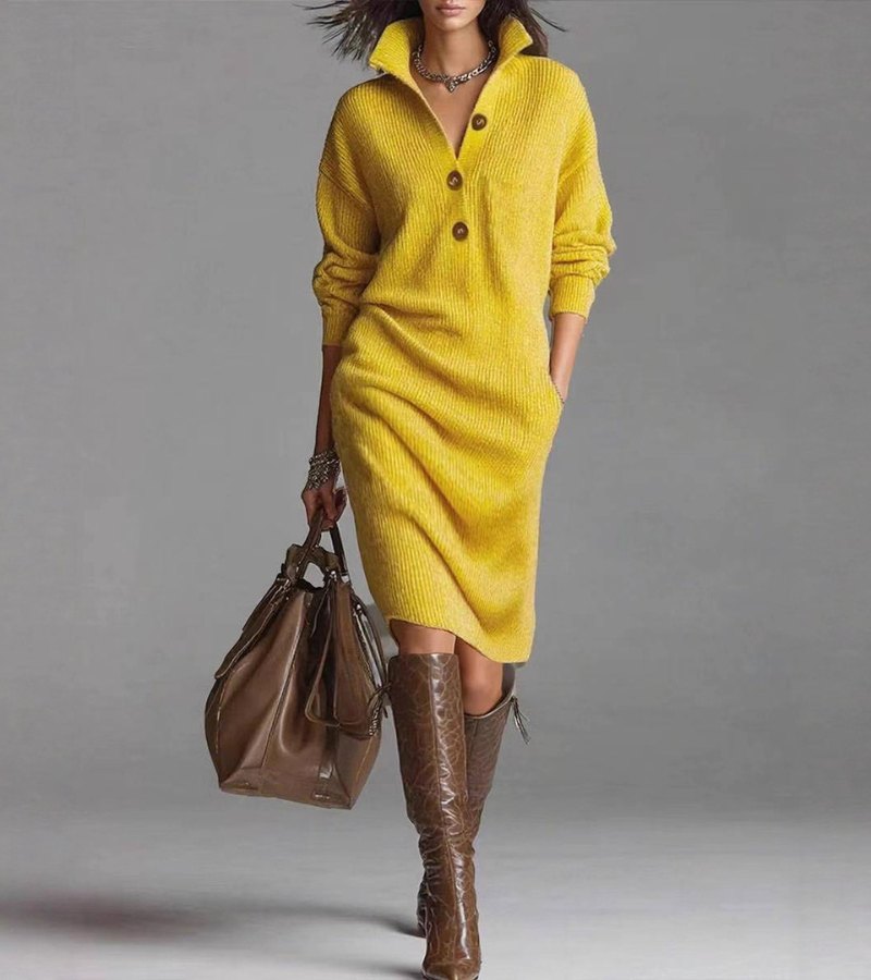 Rowan | Elegant Winter Dress with Buttons